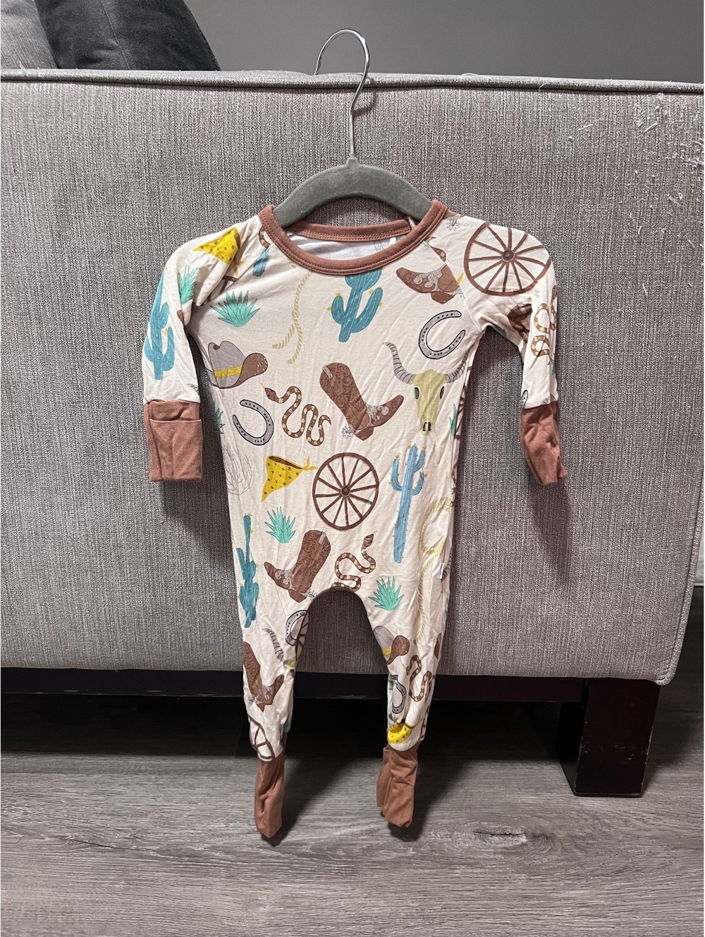 Little Sleepies Baby western print crescent zippy - newborn